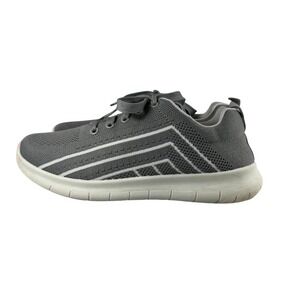 Womens Grey Knit Athletic Shoes Lace Up Comfort Sneakers Size 9M